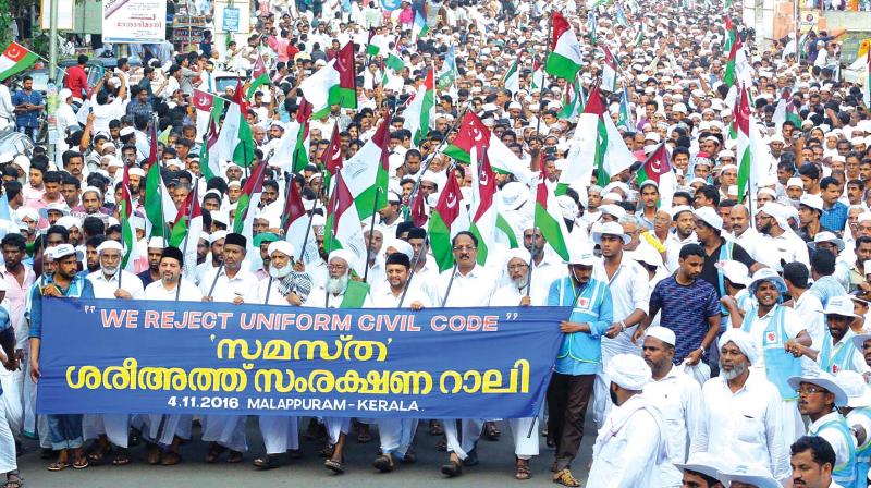 Shariath protection march organised by Samastha in Malappuram on Friday.  (Photo: DC)