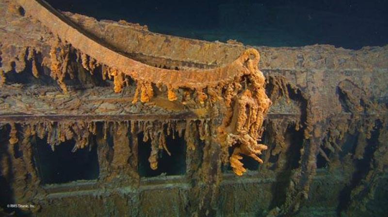 The last davit remaining on the wreck of the Titanic. (Photo: AP)