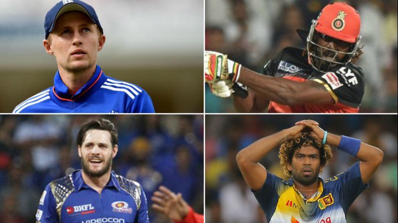 Joe Root, Chris Gayle, Mitchell McClenaghan and Lasith Malinga were the biggest caualties as they failed to find any buyers in the auction. (Photo: BCCI / PTI)