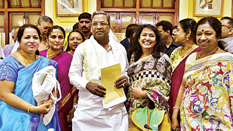 Chief Minister Siddaramaiah at a pre-budget meeting in Bengaluru on Friday. (Photo: KPN)