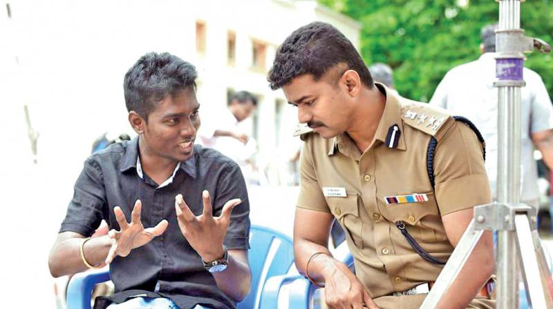 Atlee and Vijay during Theri