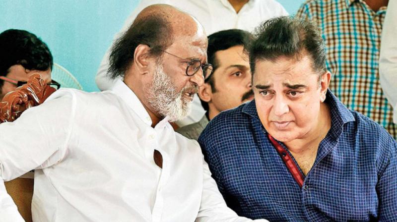 While Haasan launched his party Makkal Neethi Mayyam in Madurai on Wednesday, Rajinikanth had announced in December that he will enter politics. (Photo: PTI/File)