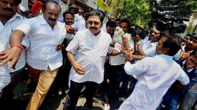 Sidelined AIADMK leader TTV Dhinakaran on Monday rejected the K Palanisamy-led ruling camps charge of a tacit understanding between him and DMK in the RK Nagar byelection. (Photo: PTI/File)