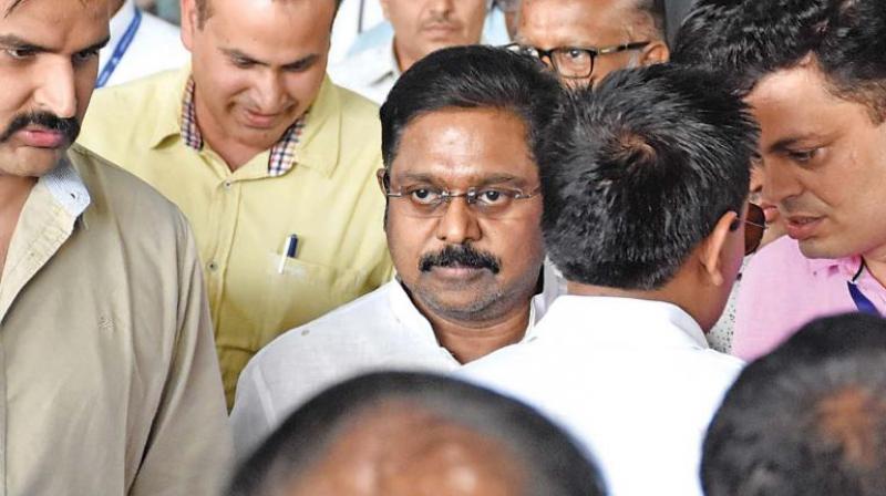 AIADMK (Amma) leader TTV Dhinakaran was brought to Chennai on Thursday, two days after he was arrested by Delhi ;olice in connection with an alleged bribery case. (Photo: DC)