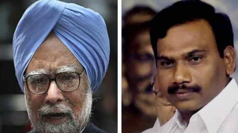 Reminding Manmohan Singh (L), A Raja in the letter said, I assured you several times that I had done nothing wrong but rather acted in the national interest and that I would prove this. (Photo: PTI)