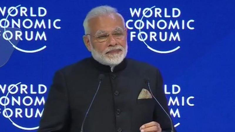 Narendra Modi is the first Indian Prime Minister to attend the WEF in Davos since Deve Gowda in 1997. (Photo: Twitter | ANI)