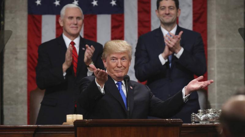 Trump laid out a four-pillar immigration plan, one of the major debates that loomed over his first year in office, and sought the backing of the Congress for a merit-based immigration system. (Photo: AP)