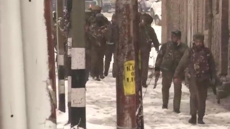 Intermittent exchange of fire was reported and the CRPF moved in more troops to ensure that the militants do not escape. (Photo: Twitter | ANI)