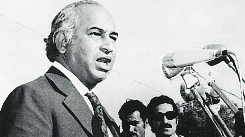 Zulfikar Ali Bhutto addressing a gathering in Karachi. (Photo: Dawn)