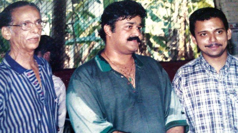 Anil with Kavalam and other film personalities at different times.