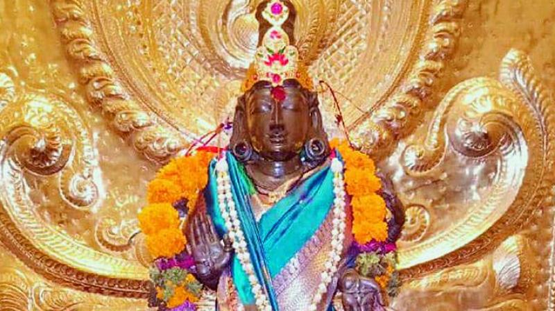 Panchaloha idol of Goddess Padmavathi donated to the TTD by Mumbai-based Muslim devotee L. Rehman Sheik. 	    Image: DC