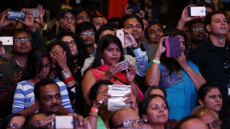 The event began with a video of actor Anupam Kher who spoke about the plight of the Kashmiri Pandits. (Photo: AP)