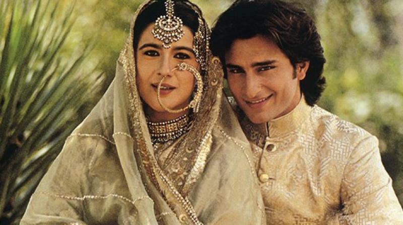 Saif Ali Khan and Amrita Singhs wedding picture that went viral.