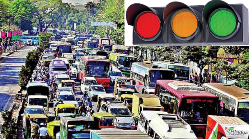 The traffic signals on the National Highway passing through the city stop functioning very often due to poor maintenance.