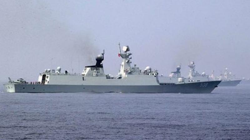 Chinese navys increasing presence in the Indian Ocean comes following the release of a White Paper published by the PLA in 2015 outlining a new military strategy enhancing its navys duties for the first time to \open seas protection\ far from its shores. (Representational Image/ AP)