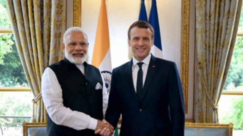 Prime Minister Narendra Modi and French President Emmanuel Macron. (Photo: PTI)