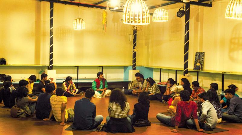 A storytelling session in progress