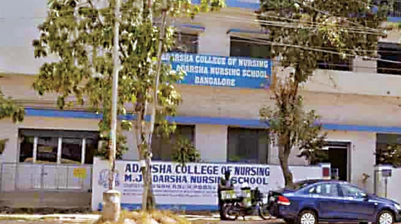 Adarsha College of Nursing at Mariyappana Palya at Mallathahalli in Bengaluru