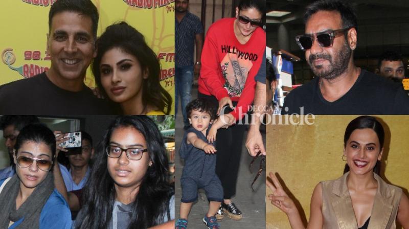 Taimur stands, Akshay-Mouni for Gold, happy Taapsee, Ajay, family clicked