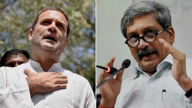 Congress Vice President Rahul Gandhi (left) and Defence Minister Manohar Parrikar (right). (Photo: File)