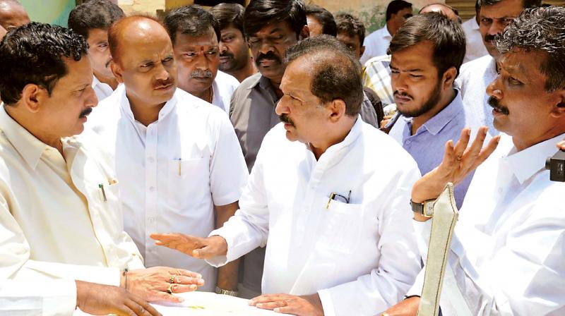 Minister K.J. George visits Hennur Bande Area in Bengaluru on Friday (Photo: KPN)