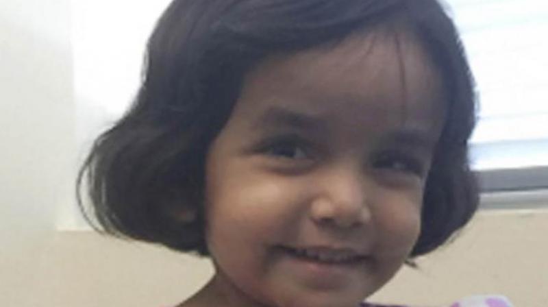 Sherin Mathews vanished on October 7 after her adoptive father Wesley Mathews told police he left her outside their home at 3 am as punishment for not drinking her milk. (Photo: AFP)