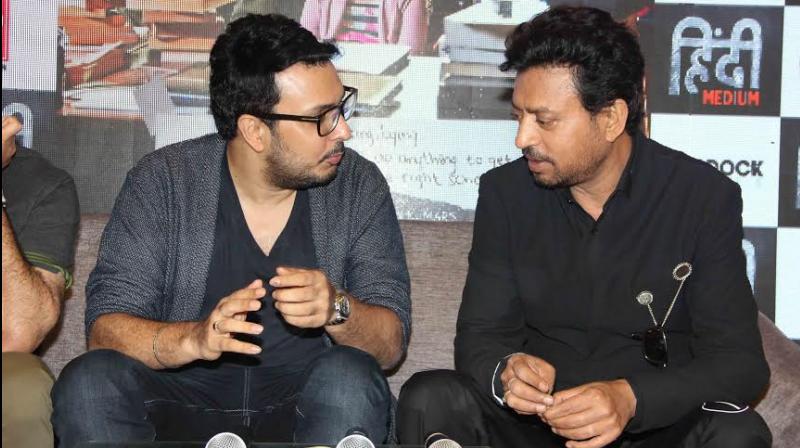 Dinesh Vijan and Irrfan Khan at the trailer launch on Thursday.