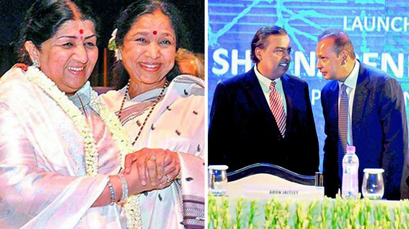 The animosity between Lata Mangeshkar and Asha Bhosle had made headlines and The buzz is that Mukesh and Anil Ambani do not share a very close bond