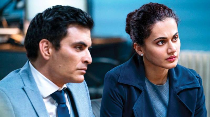 Manav Kaul and Taapsee Pannu in the still from Badla.