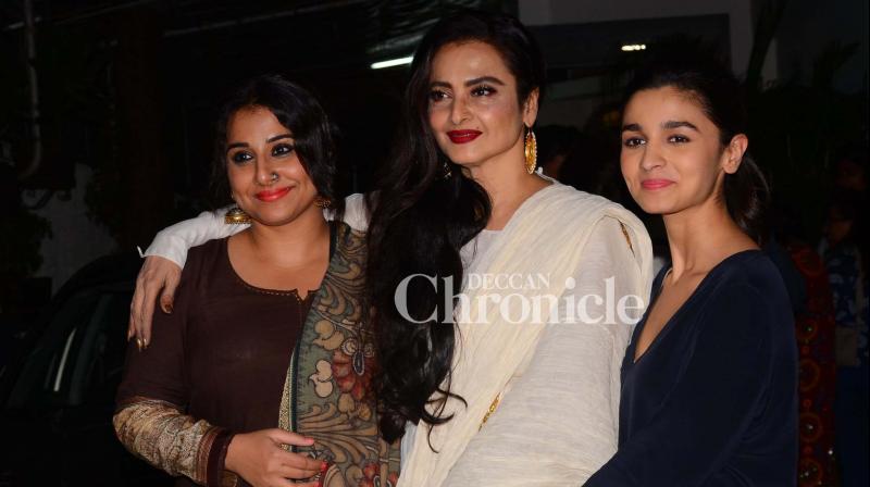 Alia Bhatt, Vidya Balan and Rekha bond at screening of Begum Jaan