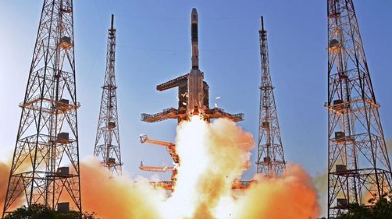 ndian Space Research Organisation (ISRO)s communication satellite GSAT-9 on-board GSLV-F09 lifts off from Satish Dhawan Space Center in Sriharikota on Friday. Prime Minister Narendra Modi has termed the satellite as Indias â€œspace gift for South Asiaâ€. (Photo: PTI)