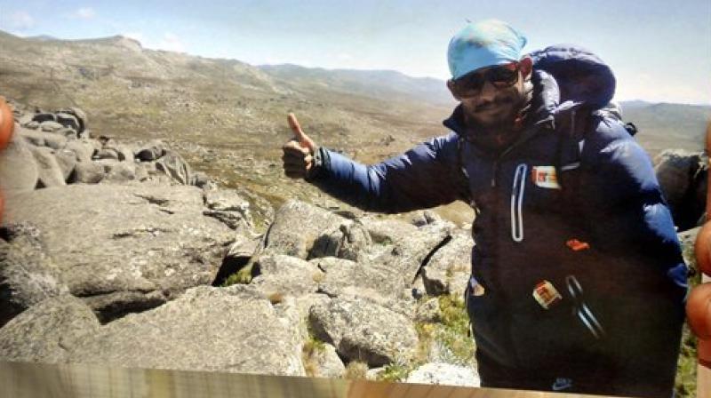 File photo of mountaineer Ravi Kumar who was spotted dead on Monday inside a crevice. Kumar had successfully scaled Everest, but was separated from his guide on the climb down. (Photo: AP)