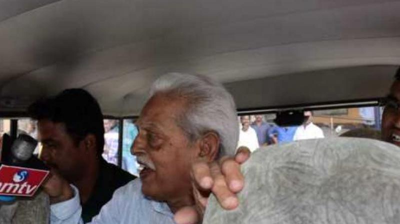 From Hyderabad, 78-year-old revolutionary writer P. Varavara Rao was arrested.  (Photo: PTI)