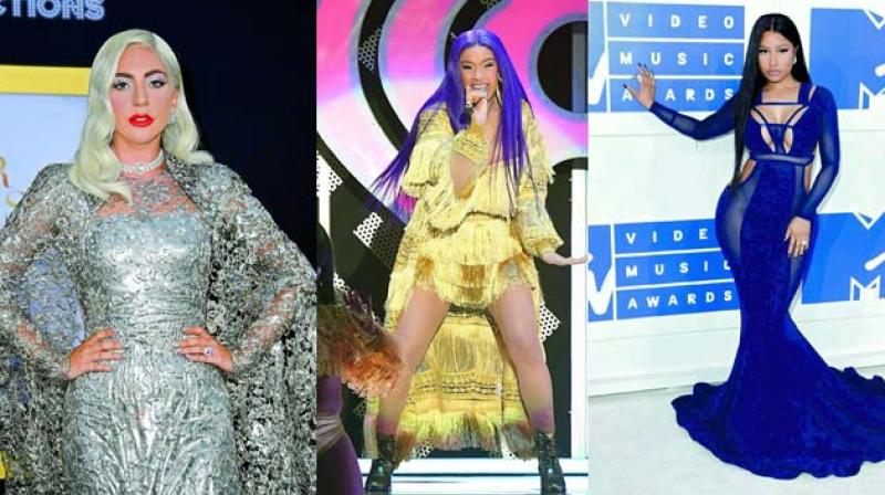 Lady Gaga, Rapper Cardi B and Nicki Minaj