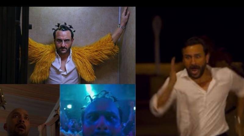 Stills from the teaser of Kaalakandi. Other than this comedy, Saif will also be seen in Bazaar and Chef. Rumour has it, the Nawab of Bollywood is also in talks to star in a film on Batla House encounter.