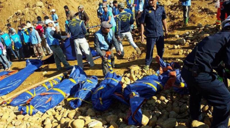 he bodies of jade miners killed by a landslide are laid out in Hpakhant, in Myanmars Kachin state on Nov 22, 2015. (Photo: File/AFP)