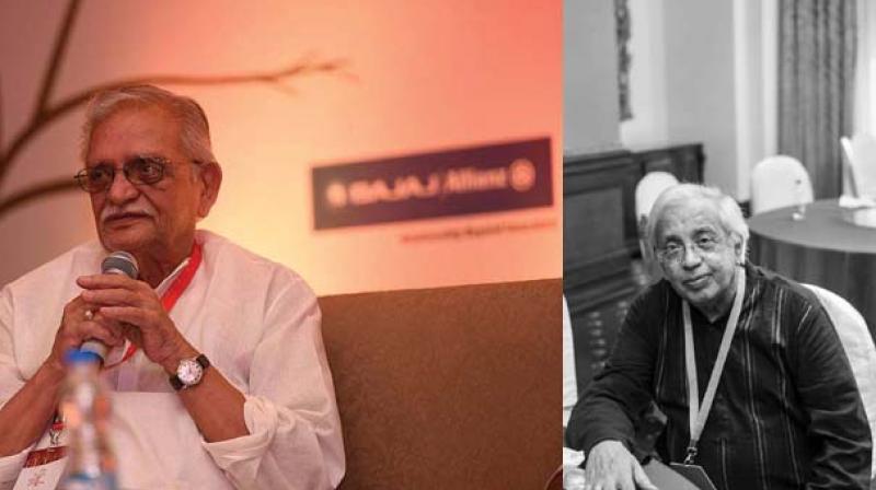 Gulzar at the Bengaluru Poetry Festival 2017 and Poet Ashok Vajpeyi (Image courtesy: Facebook)
