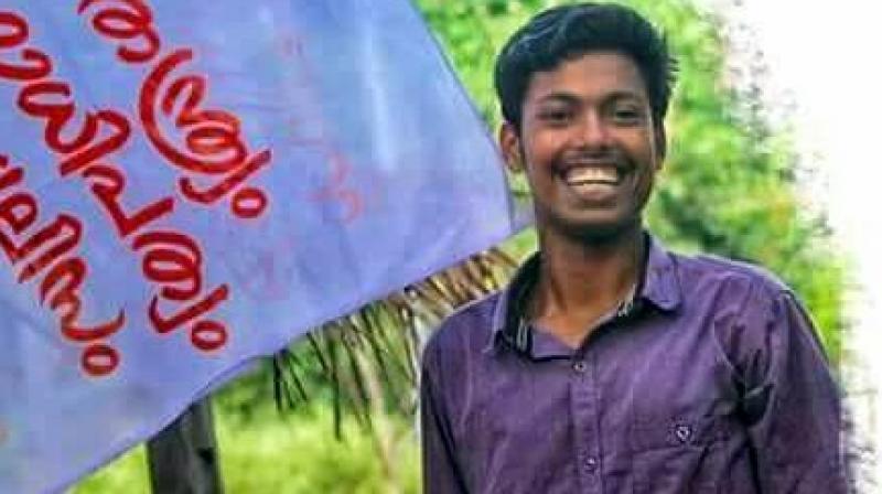 Abhimanyu, a second-year degree student at the college, was a resident of Vattavada in Idukki district and also a member of the organisations Idukki district committee. (Photo: Facebook screengrab)