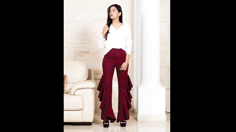 Opt for solid colours when pulling off the ruffled trouser trend ala blogger and designer Priyanka Vinod.