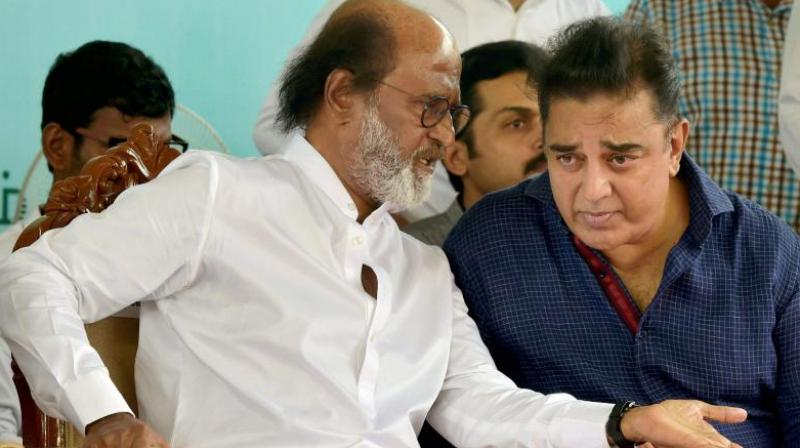 AIADMK mouthpiece has slammed actors Rajinikanth and Kamal Haasan alongwith a group of film directors who are critical of the party, calling them a gang of clowns. (Photo: File | PTI)