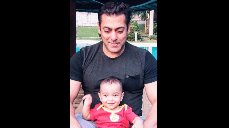 Salman with his nephew Ahil.
