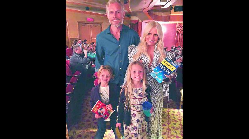 Jessica Simpson with her kids and husband, Eric Johnson