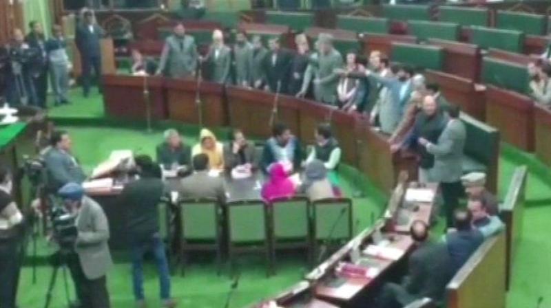 Jammu and Kashmir Assembly, on Saturday, witnessed a bizarre situation when opposition National Conference member and former Speaker Muhammad Akbar Lone chanted Pakistan zindabad (Long live Pakistan) in the House. (Photo: ANI | T