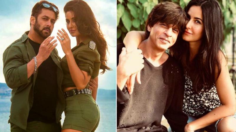 Salman Khan with Katrina Kaif in Tiger Zinda Hai; actress snapped with Shah Rukh Khan.