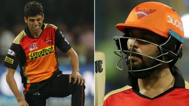 Sunrisers Hyderabad could find themselves in deep trouble with Ashish Nehra being ruled out of the playoffs, and Yuvraj singh doubtful. (Photo: BCCI)