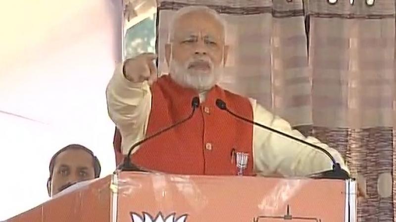 Prime Minister Narendra Modi speaking at a rally in Punjab. (Photo: ANI Twitter)