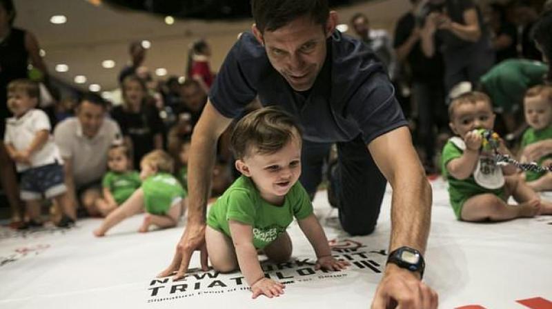 Baby Derby has been organized for the last seven years by the New York City Triathlon (Photo: AFP)