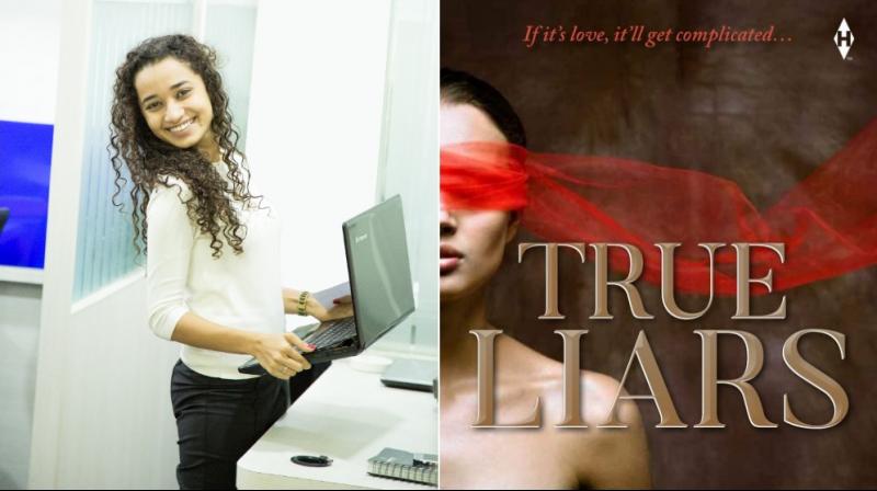 Isha Inamdar and cover of her book True Liars