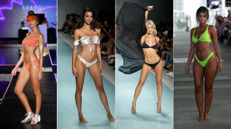 Models sizzle the ramp in designer swimwears at a Funkshion fashion show during Swim Week in Miami Beach, Florida (Photo: AP)