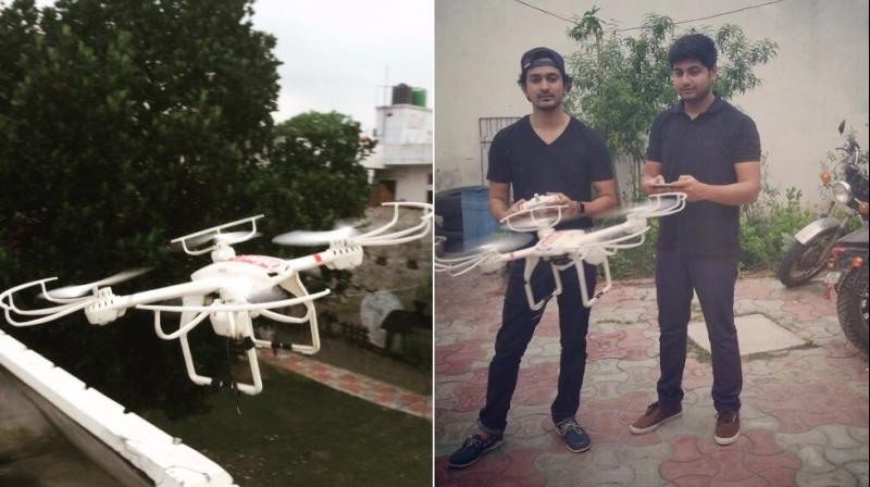 The drone that Onlinekaka ordered and Arshad and Bilal testing the drone